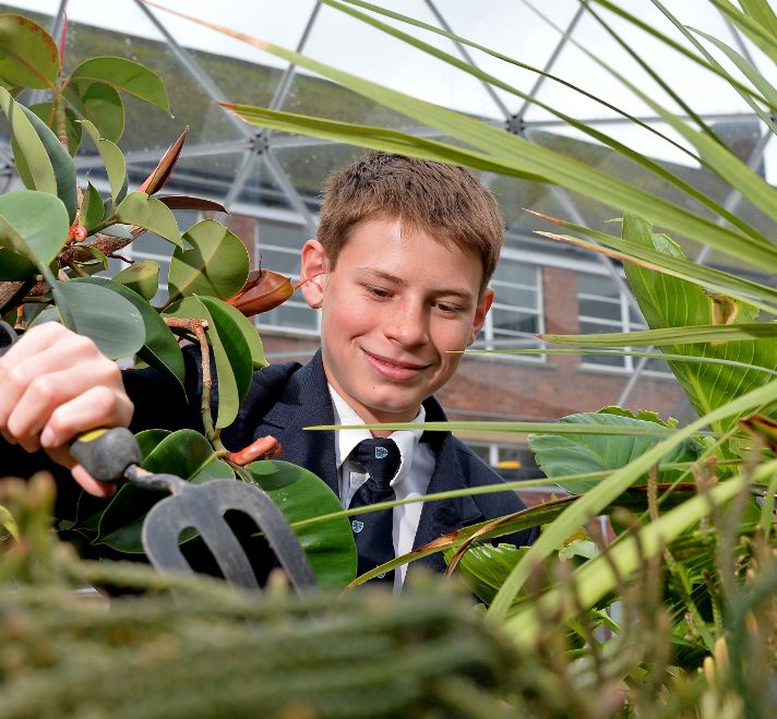 Student in garden